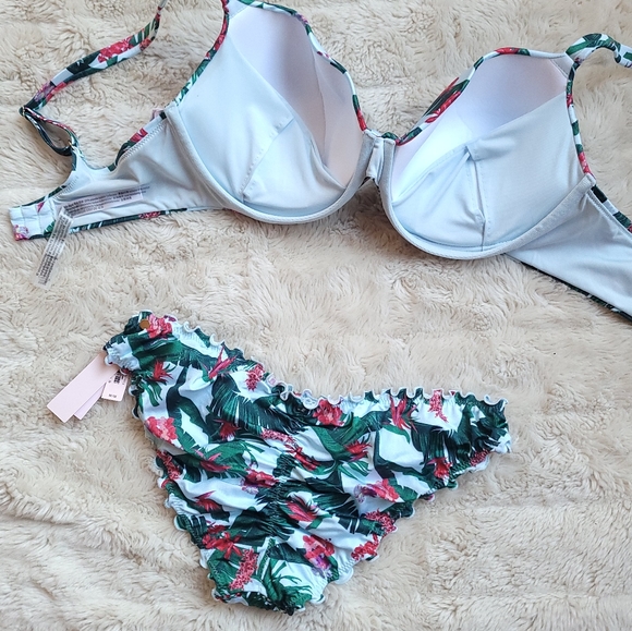 🍒NWT🍒 VS SWIM REMOVABLE PUSH UP BIKINI SET 36DD + M - Picture 8 of 9
